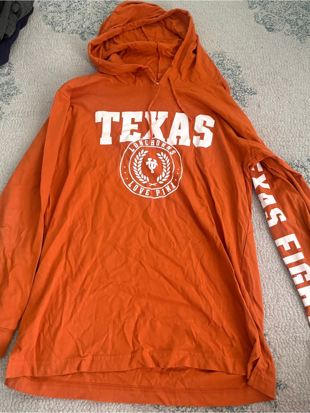 PINK Victoria's Secret University of Texas College Cotton Hooded Sweatshirt Top